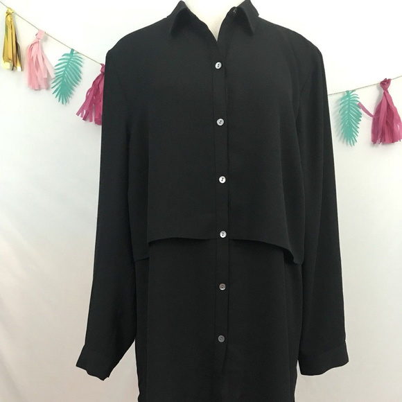 J. Jill Dresses & Skirts - J.Jill Shirt Double Layered Black Dress Size XL